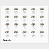 Sticker Carré Aquarelle Mariage floral feuille Monstera (Feuille)