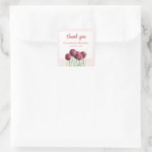 Sticker Carré Aquarelle mariage violet rose Alliances (Sac)