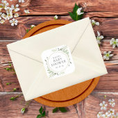 Sticker Carré Aquarelle moderne Baby shower vert