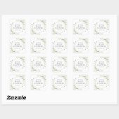 Sticker Carré Aquarelle moderne Baby shower vert (Feuille)