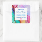 Sticker Carré Aquarelle moderne en marbre Abstrait Design savon (Sac)