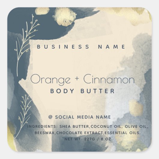 Sticker Carré Aquarelle moderne produit branches abstraites (Devant)