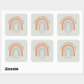 Sticker Carré Aquarelle moderne Rainbow Teacher Merci (Feuille)