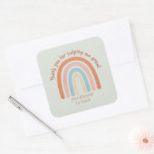 Sticker Carré Aquarelle moderne Rainbow Teacher Merci (Enveloppe)