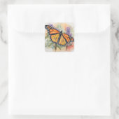 Sticker Carré Aquarelle Monarch Papillon Imprimer (Sac)