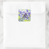 Sticker Carré Aquarelle Monogram White Cherry Blossoms (Sac)