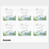 Sticker Carré Aquarelle montagnes Merci (Feuille)