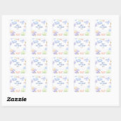 Sticker Carré Aquarelle nautique - baby shower (Feuille)