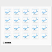 Sticker Carré Aquarelle nautique - baby shower (Feuille)