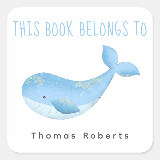 Sticker Carré Aquarelle nautique - baby shower (Devant)