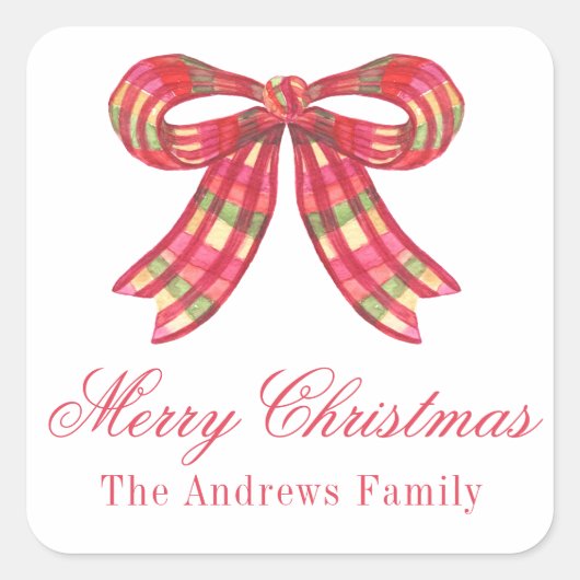 Sticker Carré Aquarelle Noëls (Devant)