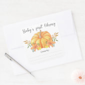 Sticker Carré Aquarelle orange Citrouille - Première bibliothèqu (Enveloppe)