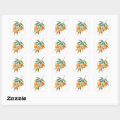 Sticker Carré Aquarelle Orange Fruits : Branches Isolées. (Feuille)