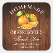 Sticker Carré Aquarelle Oranges Bois Orangecello Mariage (Devant)