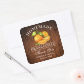 Sticker Carré Aquarelle Oranges Bois Orangecello Mariage (Enveloppe)