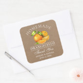 Sticker Carré Aquarelle Oranges Orangecello Mariage Kraft (Enveloppe)