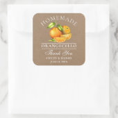Sticker Carré Aquarelle Oranges Orangecello Mariage Kraft (Sac)