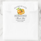 Sticker Carré Aquarelle Oranges Orangecello Mariage Merci (Sac)