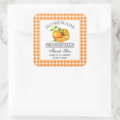 Sticker Carré Aquarelle Oranges Orangecello Mariage Merci (Sac)