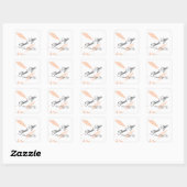 Sticker Carré Aquarelle Pampas Feuille Silhouette Mariage (Feuille)