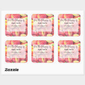 Sticker Carré Aquarelle pêches - Pour la bibliothèque de (Feuille)