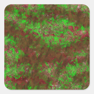 Sticker Carré aquarelle peinture magnifique jardin fleuri