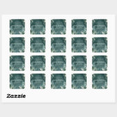 Sticker Carré "Aquarelle Pine verte (Feuille)