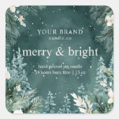 Sticker Carré "Aquarelle Pine verte (Devant)