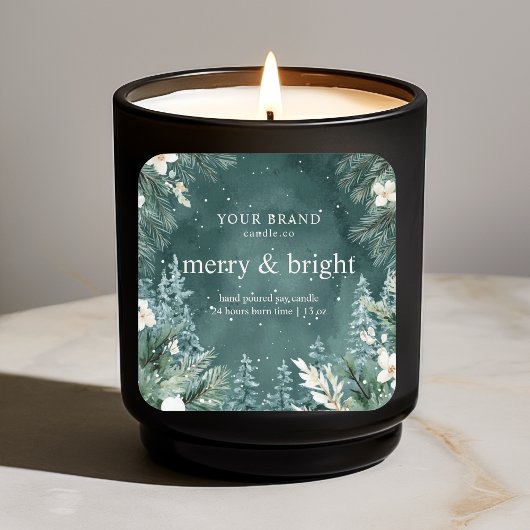 Sticker Carré "Aquarelle Pine verte