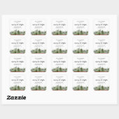 Sticker Carré "Aquarelle Pine verte et Buffalo rouge plaid (Feuille)