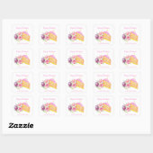 Sticker Carré Aquarelle Pink Frosting gâteau d'anniversaire (Feuille)