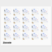 Sticker Carré Aquarelle - plaque de baby shower (Feuille)