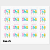 Sticker Carré Aquarelle Popsicles Favoriser (Feuille)