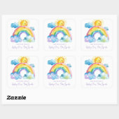 Sticker Carré Aquarelle Rainbow Baby Sprinkle (Feuille)