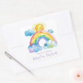 Sticker Carré Aquarelle Rainbow Baby Sprinkle (Enveloppe)