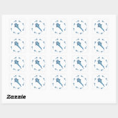Sticker Carré Aquarelle requin (Feuille)