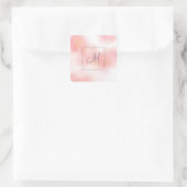 Sticker Carré Aquarelle rose de pêche Abstraite (Sac)