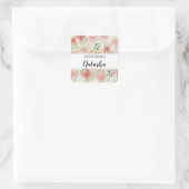 Sticker Carré Aquarelle Rose Douce Et Orange Clair (Sac)