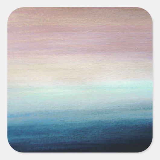 Sticker Carré Aquarelle rose et bleu foncé | (Devant)
