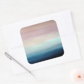 Sticker Carré Aquarelle rose et bleu foncé | (Enveloppe)