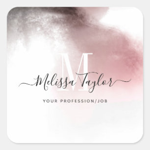 Sticker Carré Aquarelle rose et violet chic Ombre