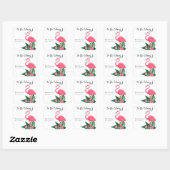 Sticker Carré Aquarelle rose flamingo - pour la bibliothèque de (Feuille)