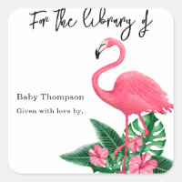 Aquarelle rose flamingo - pour la bibliothèque de