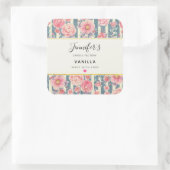 Sticker Carré Aquarelle rose Fleurs bougies Sent savon (Sac)