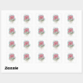 Sticker Carré Aquarelle rose Flower Love (Feuille)