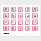 Sticker Carré Aquarelle rose mignonne Meilleure appréciation de  (Feuille)