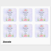 Sticker Carré Aquarelle rose moderne Merci de cadre Floral (Feuille)