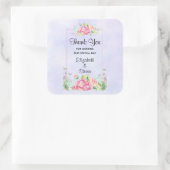 Sticker Carré Aquarelle rose moderne Merci de cadre Floral (Sac)