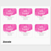 Sticker Carré Aquarelle rose Paint Splatter Hello Beautity (Feuille)