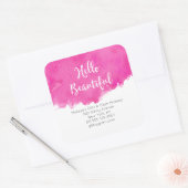 Sticker Carré Aquarelle rose Paint Splatter Hello Beautity (Enveloppe)